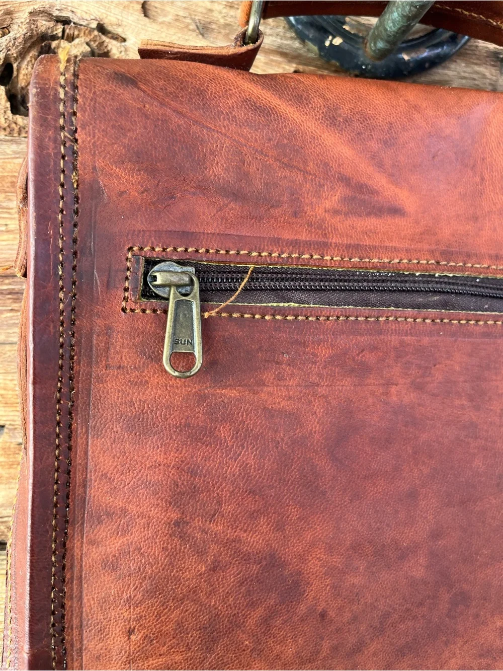 VINTAGE | Brown Leather Crossbody Messenger Bag Satchel